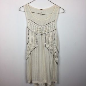 Free People Crochet Beaded Razorback Tank top